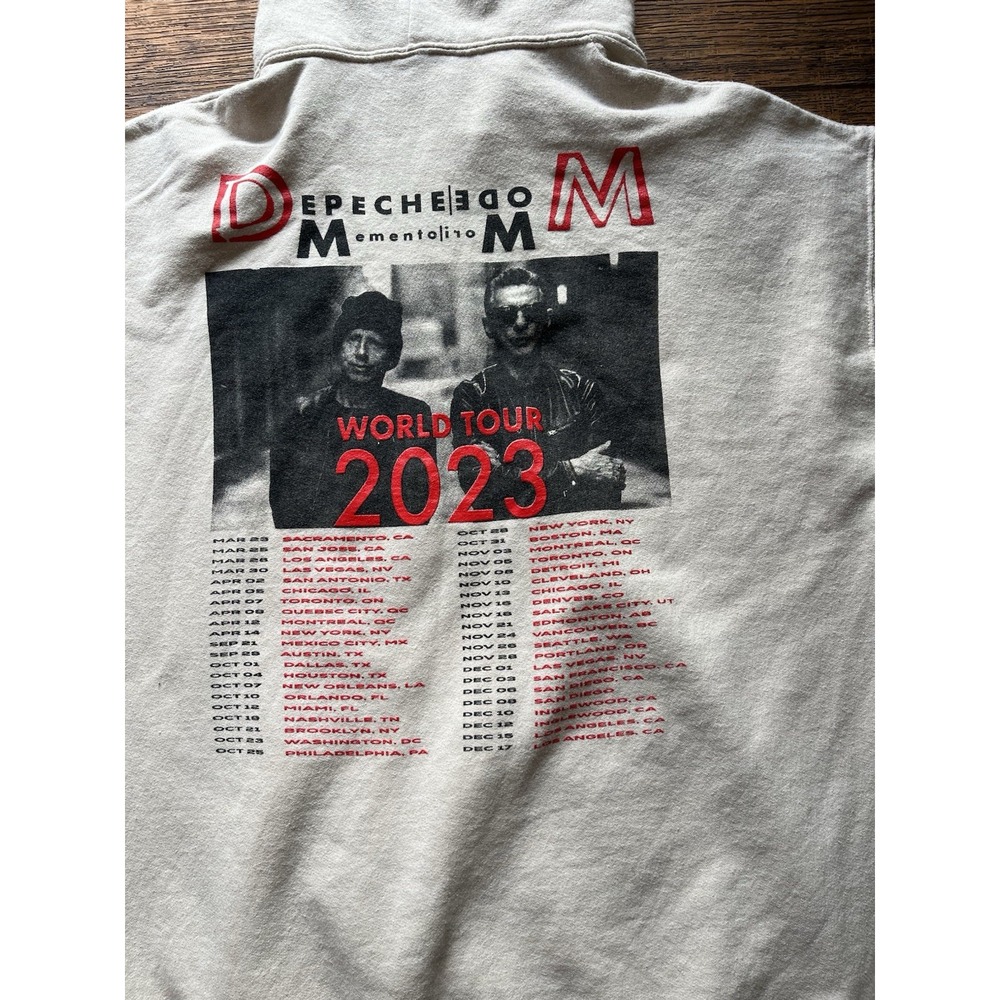 Men's Depeche Mode Hoodie Beige Memento Tour NO SIZE 2023 Rock Goth 80s Dark UK